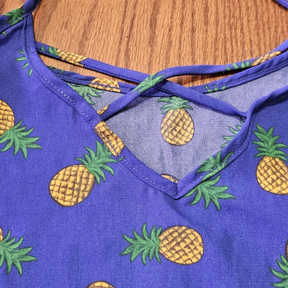 Miss Daisy Pineapple tank Blue Size M - Picture 4 of 7